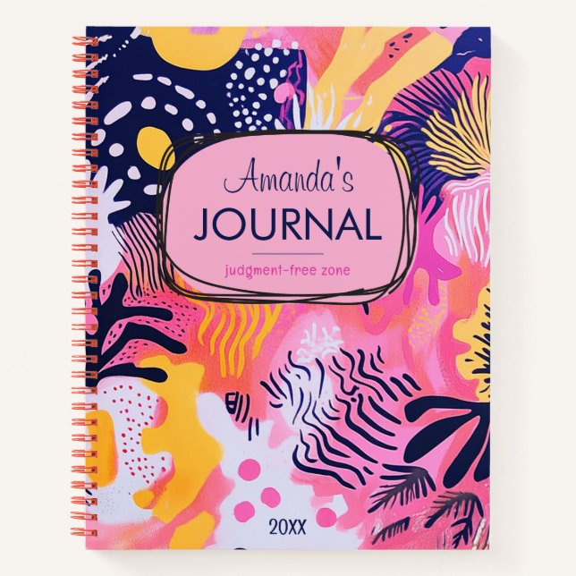 Carnet Pink Cute Girly School Doodles d'anxiété sociale (Devant)