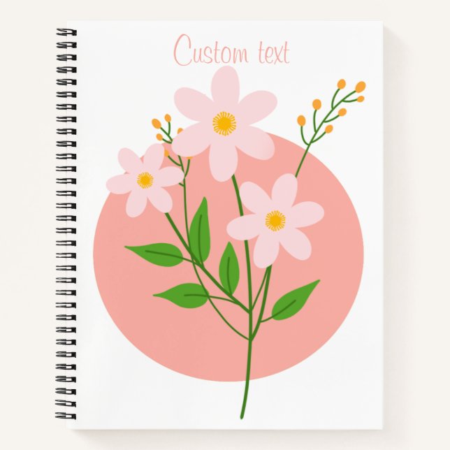 Carnet Pink Floral Minimalist  (Devant)