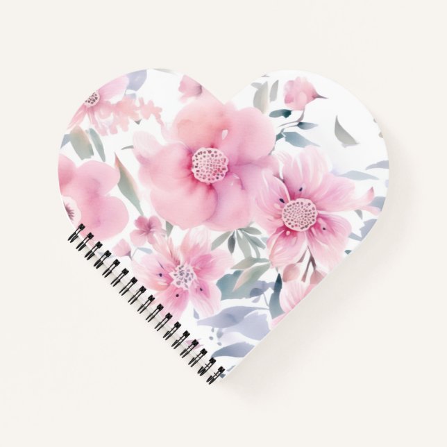 Carnet Pink Floral Watercolor  (Devant)