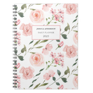 Carnet Pink Floral Watercolor 2023 Planner