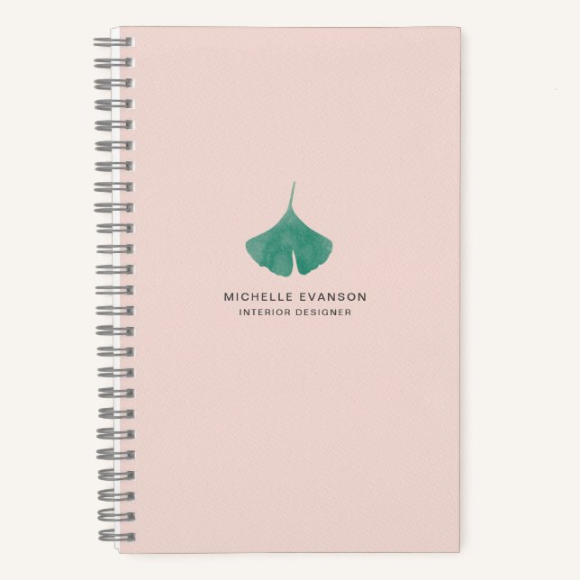 Carnet Pink Ginkgo Leaf Simple Nature (Recto)