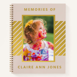 Carnet Pink Gold Foil rayonne la mémoire enfant