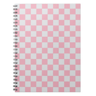 Carnet Pink + Grey Check À damiers Checkerboard Motif