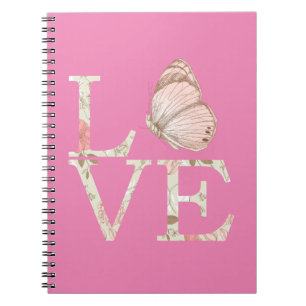 Carnet Pink Love Papillon Floral