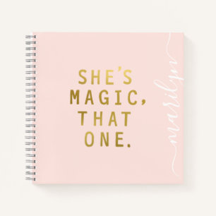 Carnet Pink Metallic Gold Girl Power She's Magic Custom