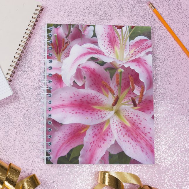 Carnet Pink Oriental Lilies Floral (In Situ)