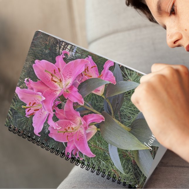 Carnet Pink Oriental Lilies Floral (In Situ)