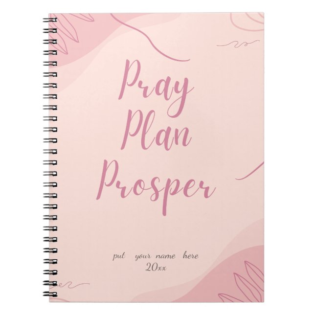 Carnet Pink Pray Plan Prosper Faith-Based Daily  (Devant)
