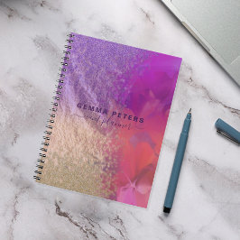 Carnet Pink Purple Gold Foil Parties scintillant Calligra