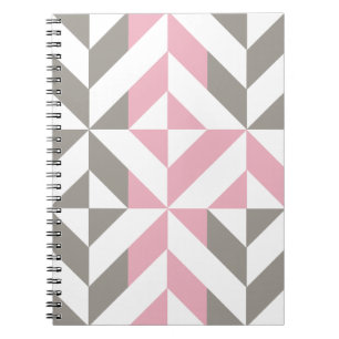 Carnet Pink Raspberry and Silver Geometric ZigZag