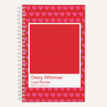 Pink & Red Illustrated Hearts Spiral Notebook
