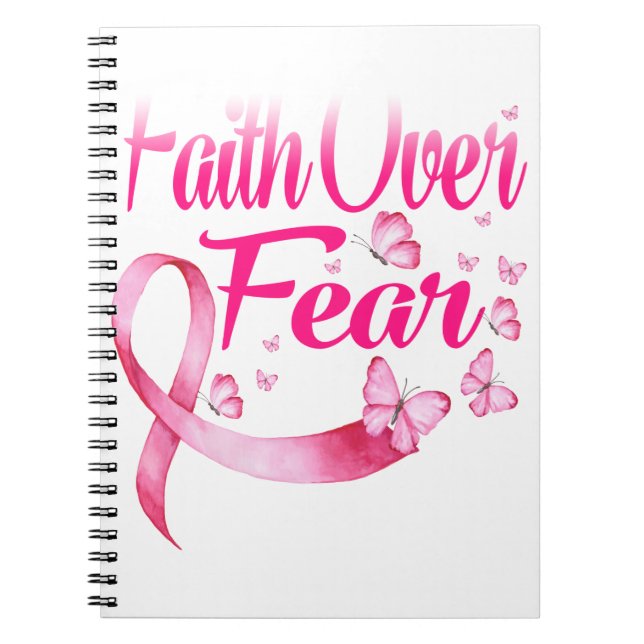 Carnet Pink Ribbon Faith Tee Cancer du sein Survivant (Devant)
