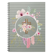 Pink Sage Floral Croix BAUTIZO Baptême Bautismo