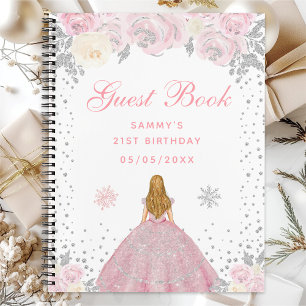 Carnet Pink Winter Blonde Hair Princesse Anniversaire