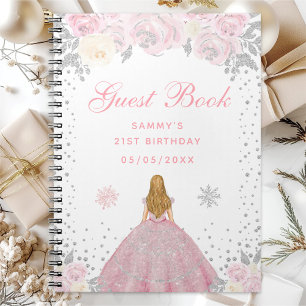Carnet Pink Winter Blonde Hair Princesse Anniversaire