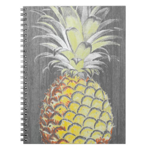 Carnet Pinneapple jaune tropical sur le gris