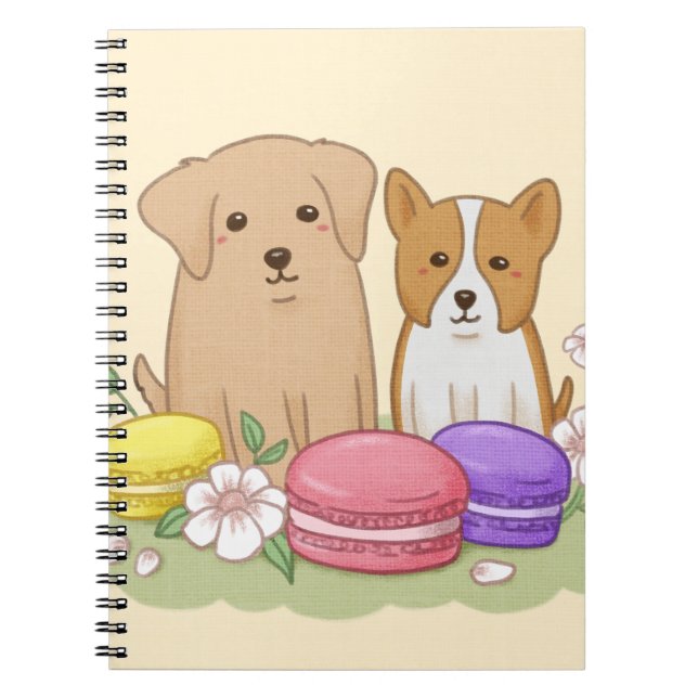 Carnet Pipettes mignonnes et Macarons Illustration (Devant)