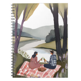 Carnet Pique-nique au bord du lac | Peinture aquarelle de