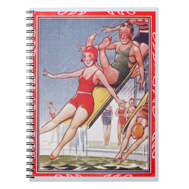 Carnet Piscine Fête Nage Vintage Été (Devant)
