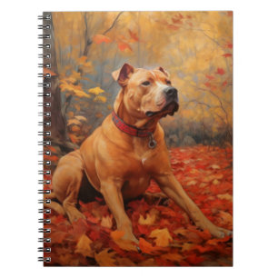 Carnet Pitbull à l'automne Feuilles automne Inspiration