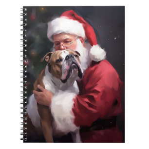 Carnet Pitbull avec le Père Noël Festif Noël