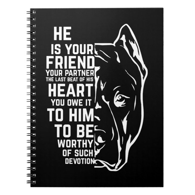 Carnet Pitbull Chien Inspirationnel Pitbull Chien Dévotio (Devant)