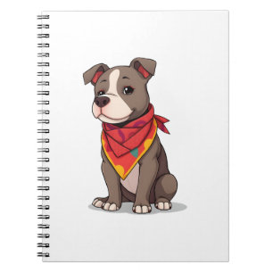 Carnet Pitbull mignon avec bandana Gif pour amateur de c