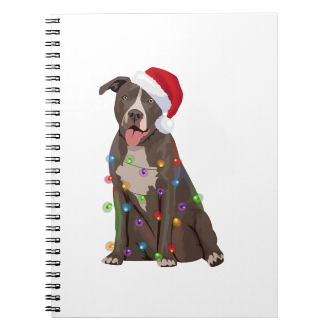 Carnet Pittie Pitbull feux de Noël Noël Noël Amoureux des (Devant)
