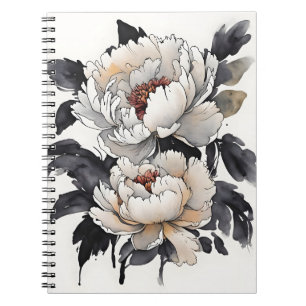 Carnet Pivoine - Fleurs à l'aquarelle