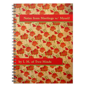 Carnet Pivoines rouges de tango sur la soie d'or