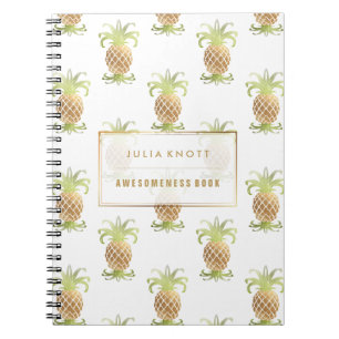Carnet PixDezines Faux Ananas Or/arrière - plan DO-IT-YOU