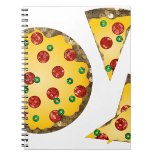 Carnet pizza à paillettes