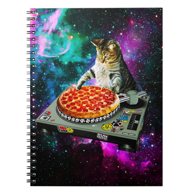 Carnet Pizza de chat du DJ de l'espace (Devant)