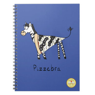 Carnet Pizza Zèbre Drôle Mignon Dessin Animé Enfants