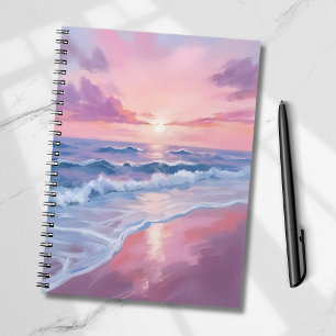 Carnet Plage de barbe à papa Peinture de vagues océaniq