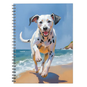 Carnet Plage de chien dalmate aquarelle peinture d'animal
