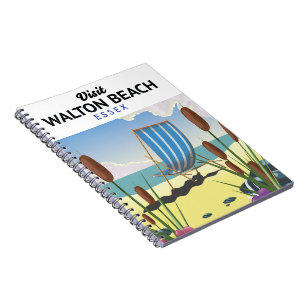 Carnet Plage de Walton, affiche de voyage au bord de la m