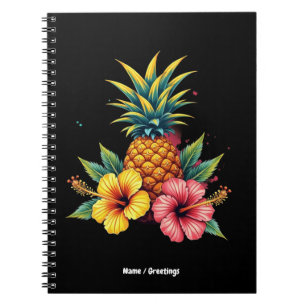 Carnet Plage d'été Hawaii Floral d'Ananas et Hibiscus