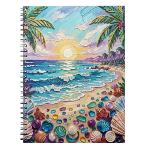 Carnet Plage d'Impasto et Verre de Mer Coucher de Soleil