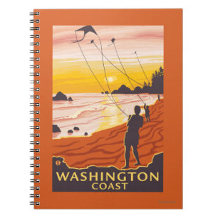 Carnet Plage et cerfs-volants - côte de Washington