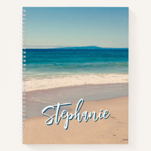 Carnet Plage personnalisée Photo Océan Bleu Pittoresque