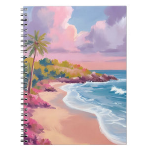 Carnet Plage Rosée Peinture d'Océan Rose