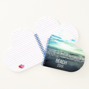 Carnet Plage Typographie artistique Océan Mer Vagues mign