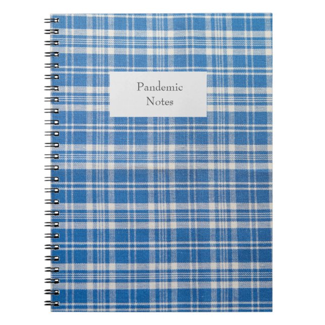 Carnet Plaid bleu et blanc (Devant)