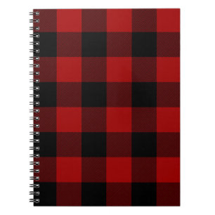 Carnet Plaid de buffle noir et rouge