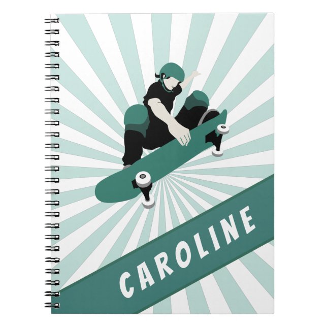 Carnet Planche à roulettes Filles Patinage Nom Sports Coo (Devant)