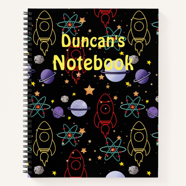 Carnet Planètes, étoiles et Rocket Ships (Devant)