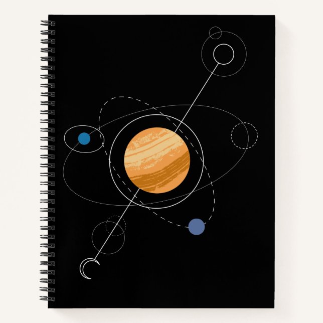 Carnet Planètes système solaire Lune de soleil (Devant)