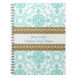 Carnet Planificateur d'anniversaire d'or blanc de lt Blue