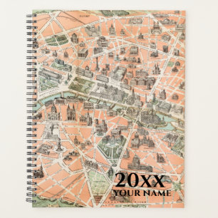 Carnet planificateur de cartes Paris Vintage perso